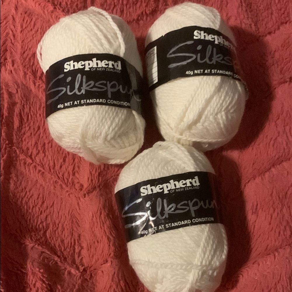 - Vintage NWT Shepherd Silkspun White Yarn bundle